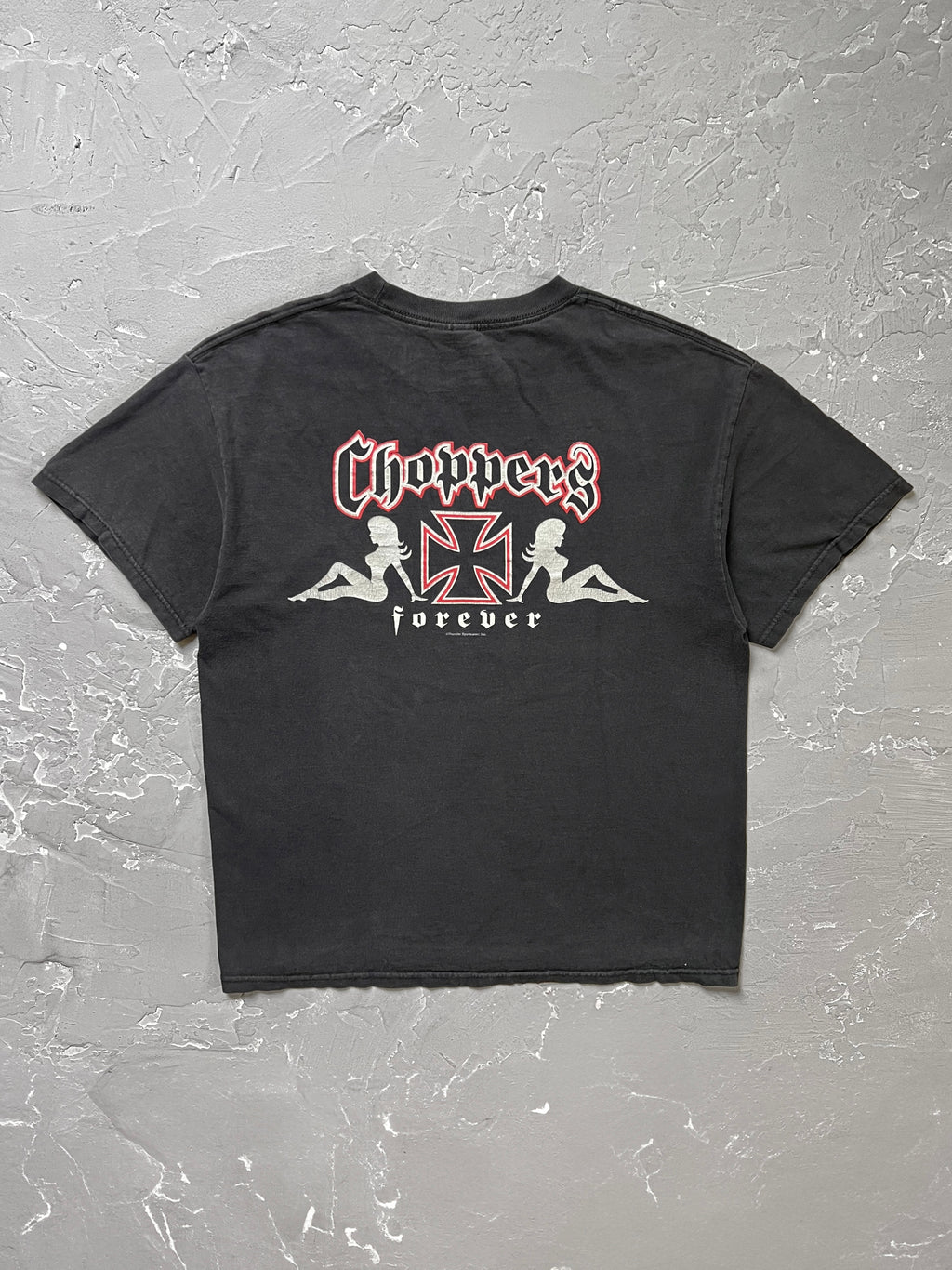 2000s Faded Black “Choppers Forever” Tee [L]