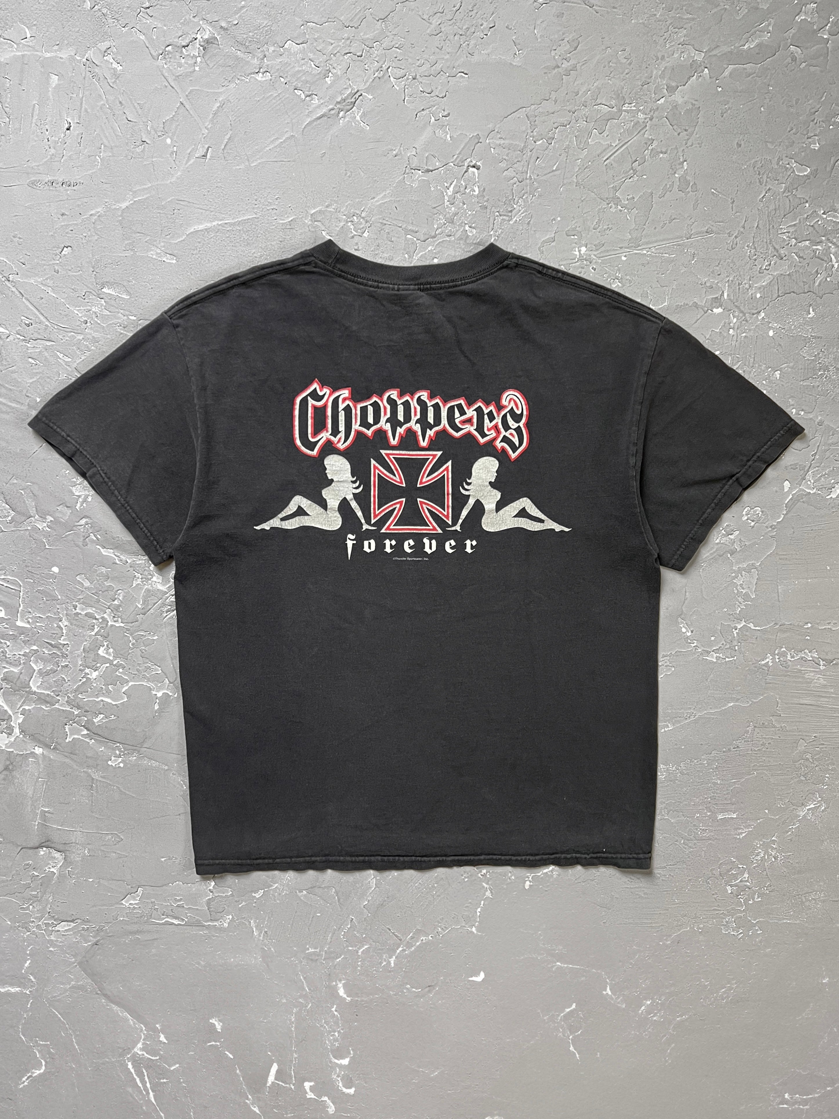 2000s Faded Black “Choppers Forever” Tee [L]