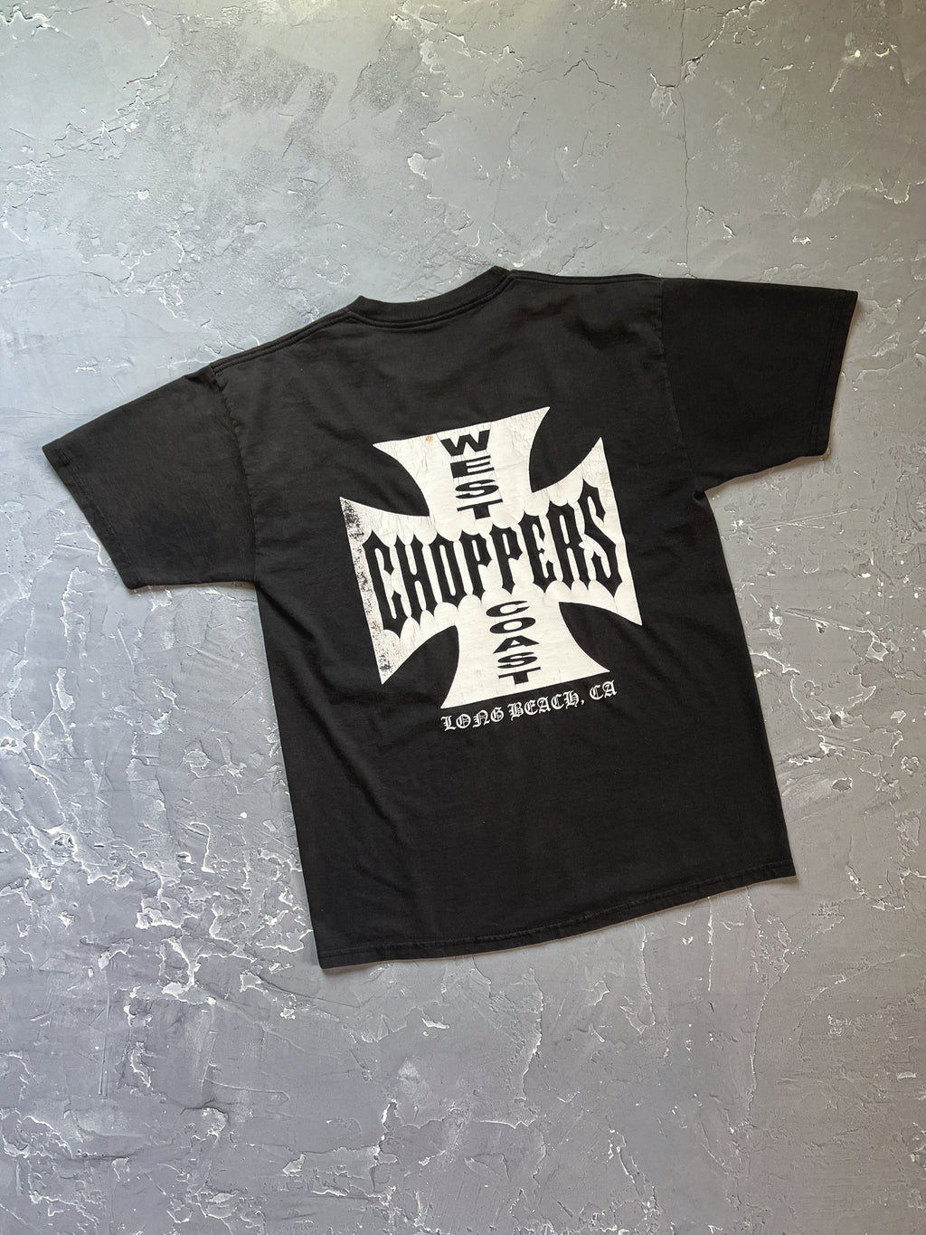 1990s Faded Black West Coast Choppers Tee [L]