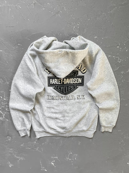 1990s Heather Gray Harley Davidson Zip Up Hoodie [M]