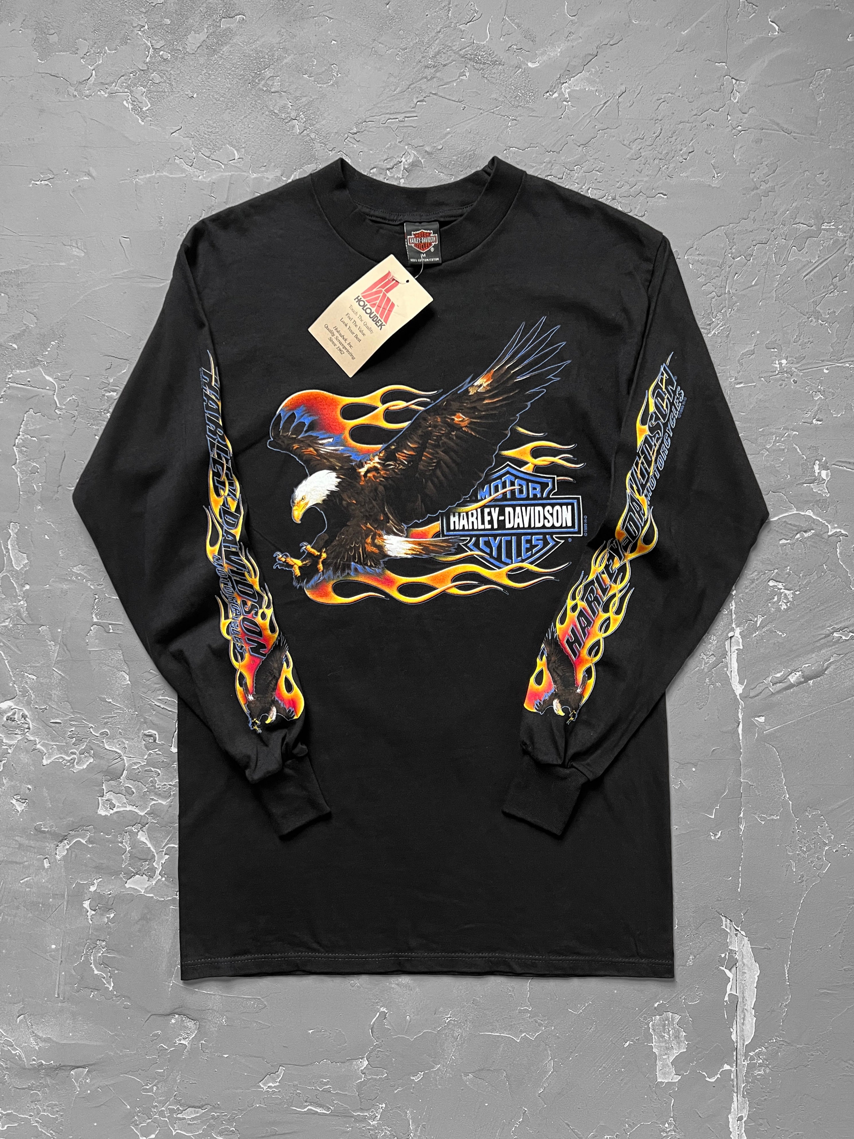 1999 Deadstock Harley Davidson “Flaming Eagle” L/S Tee [M]