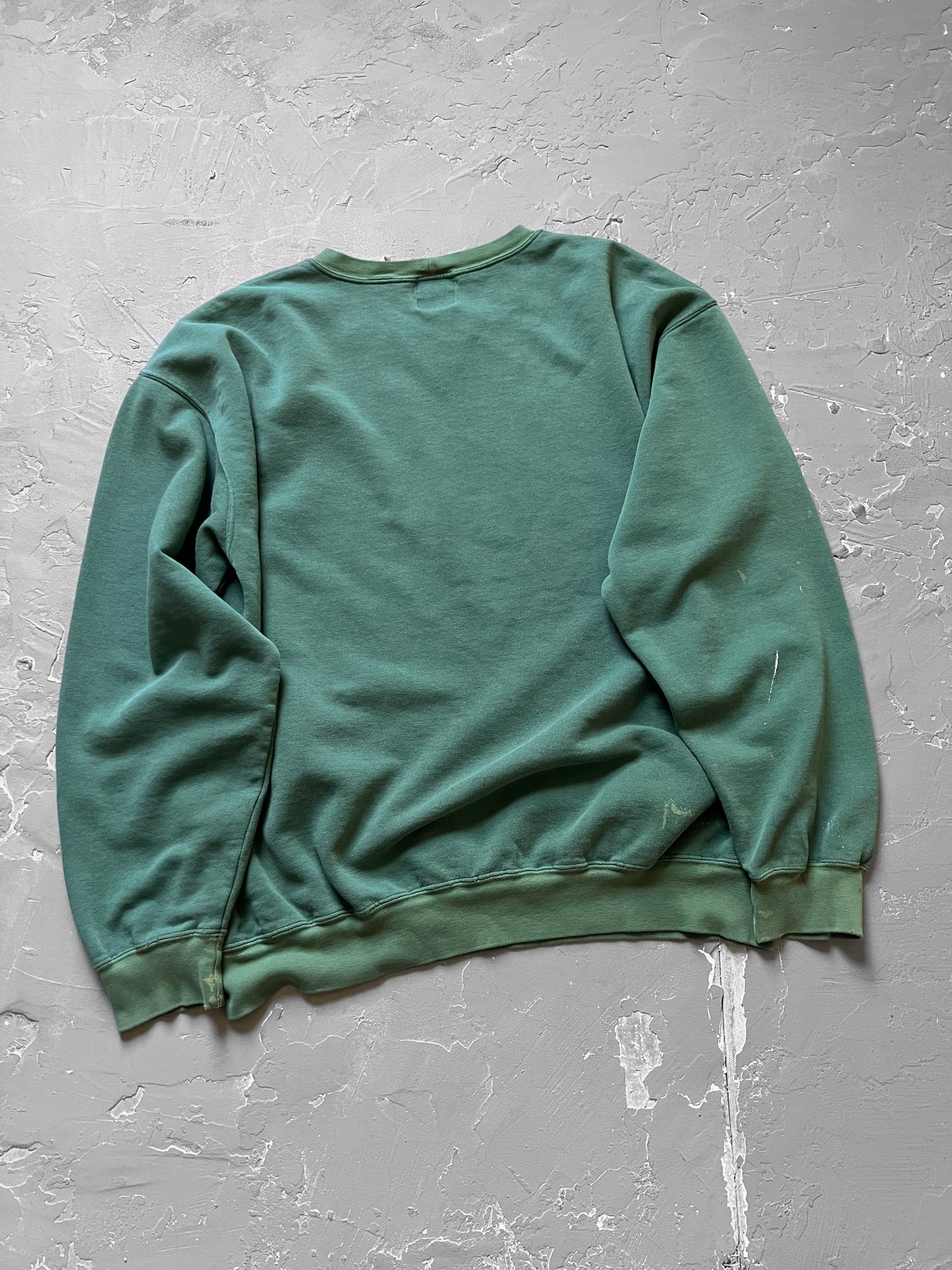 1990s Sage Green Painted Sweatshirt [XL]