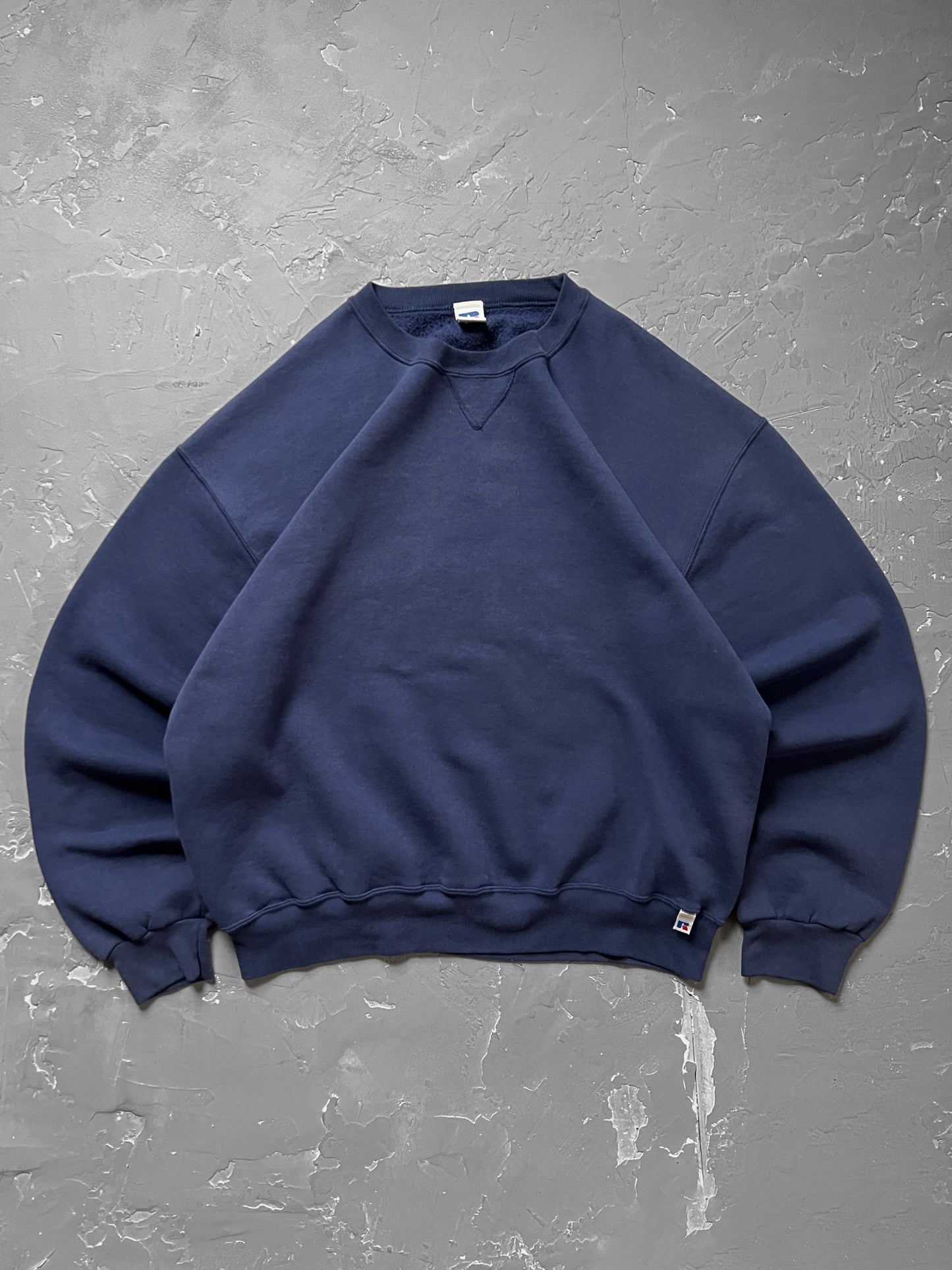 1990s Faded Navy Russell Athletic Sweatshirt [XL]