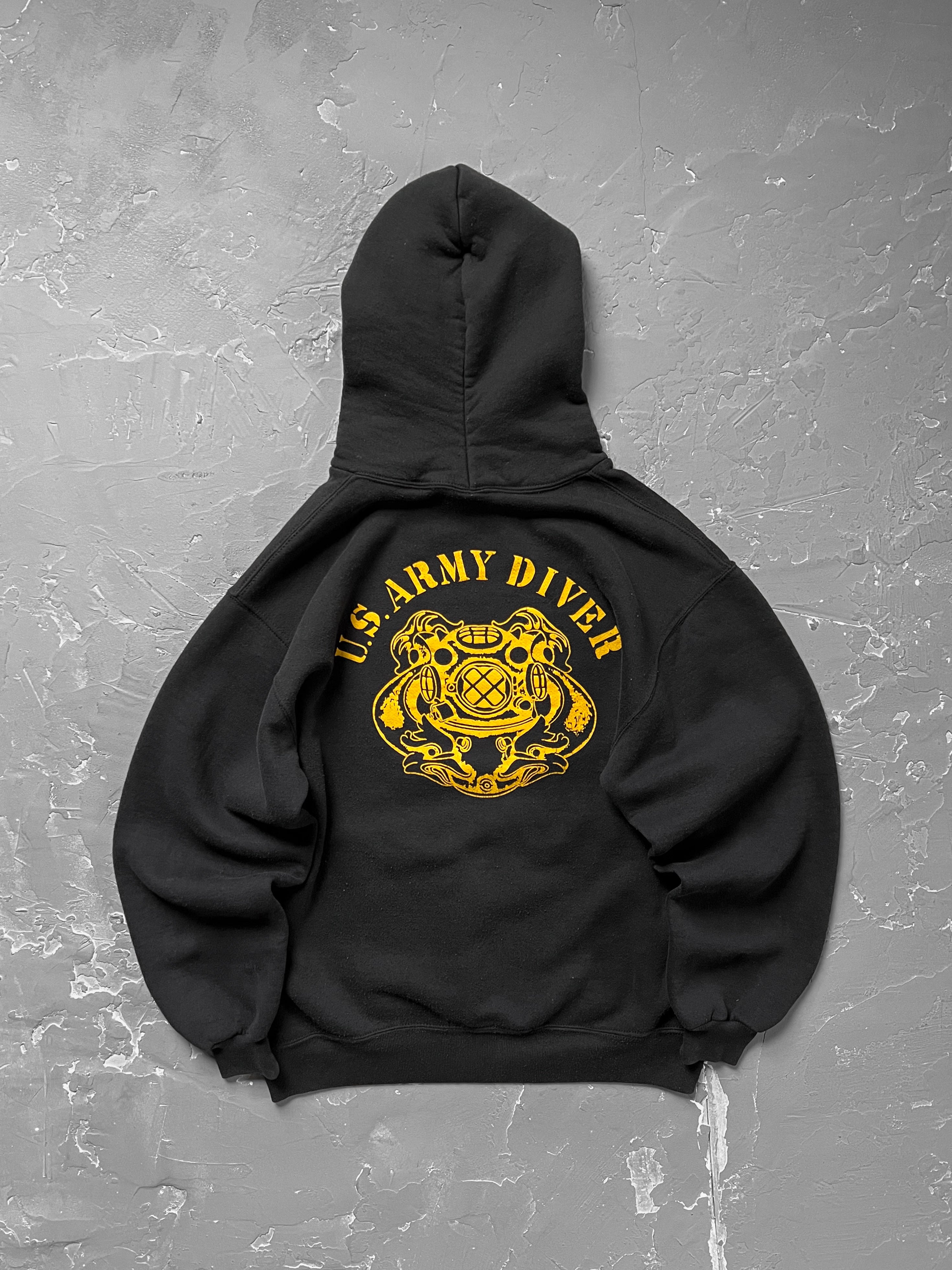 1990s Boxy US Army Diver Russell Athletic Hoodie [L]