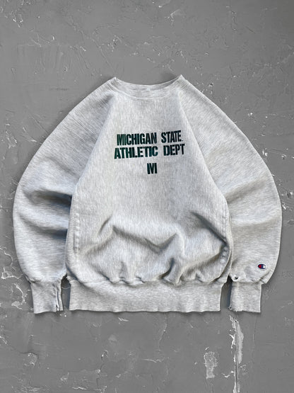 1990s “Michigan State Athletic Dept” Champion Reverse Weave Sweatshirt [M]