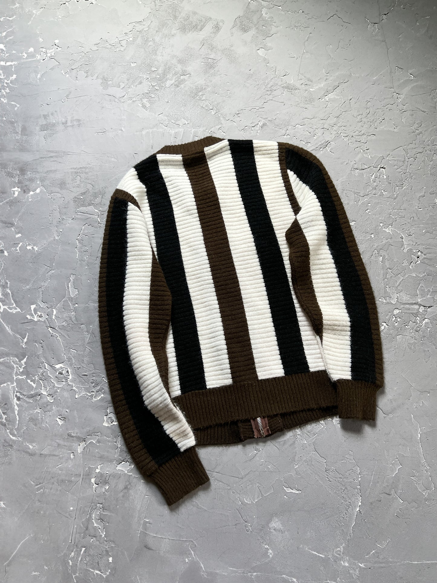 1960s Striped Zip Cardigan [S]