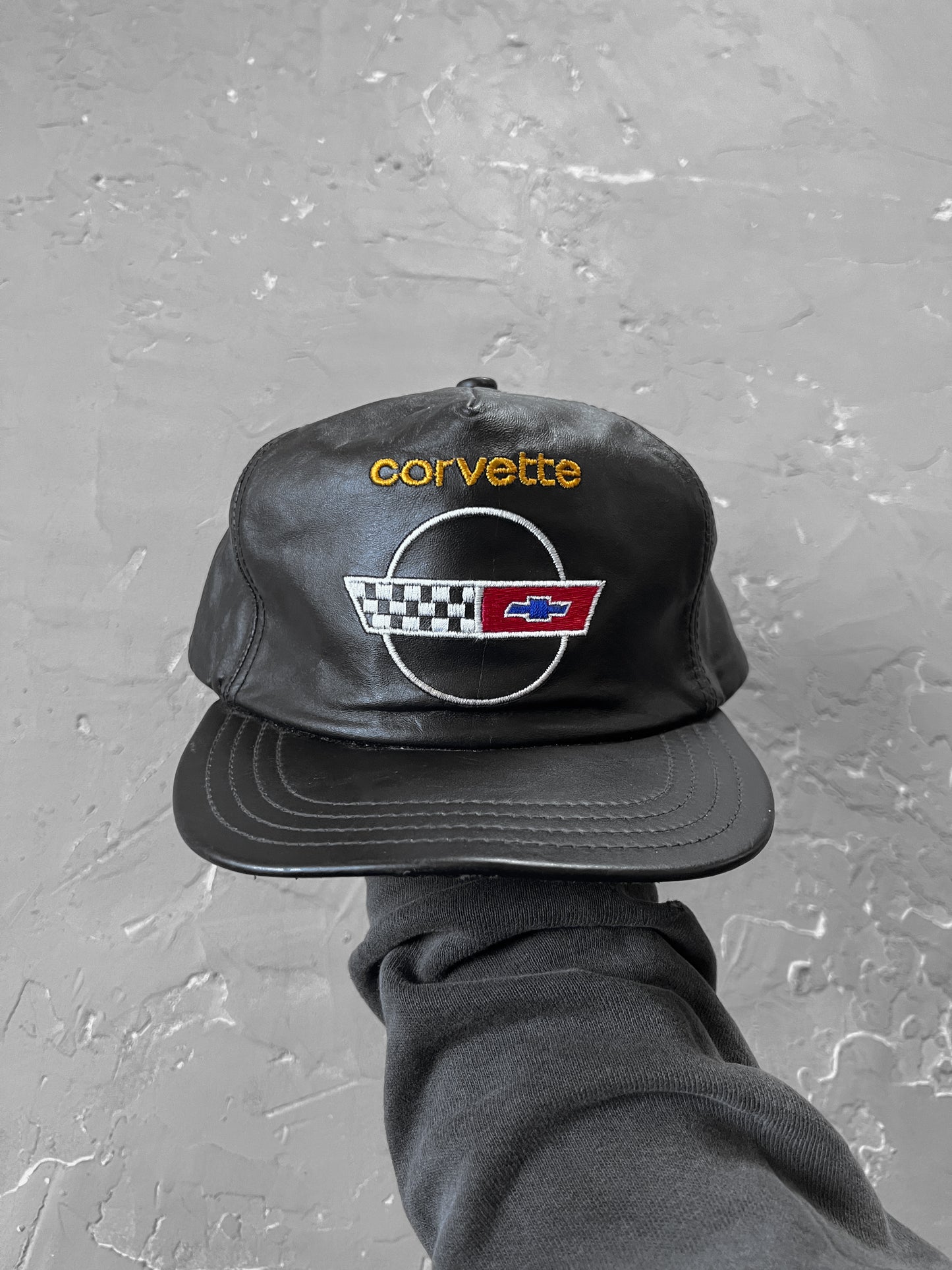 1980s Corvette Leather Trucker Hat