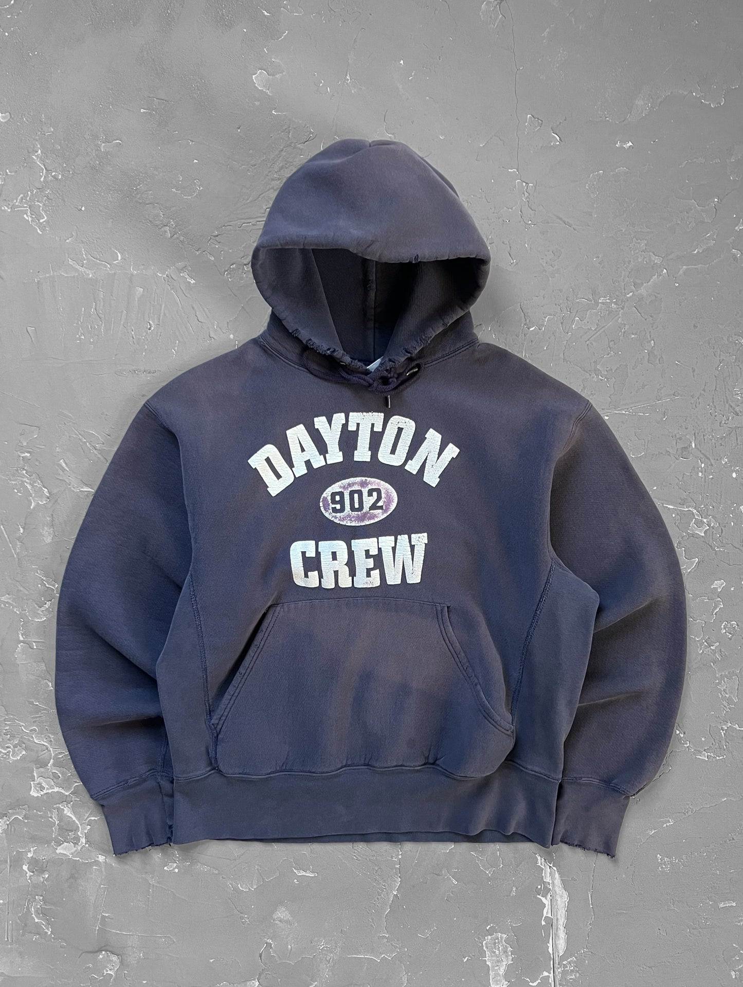 1990s Sun Faded “Dayton Crew” Reverse Weave Hoodie [L]