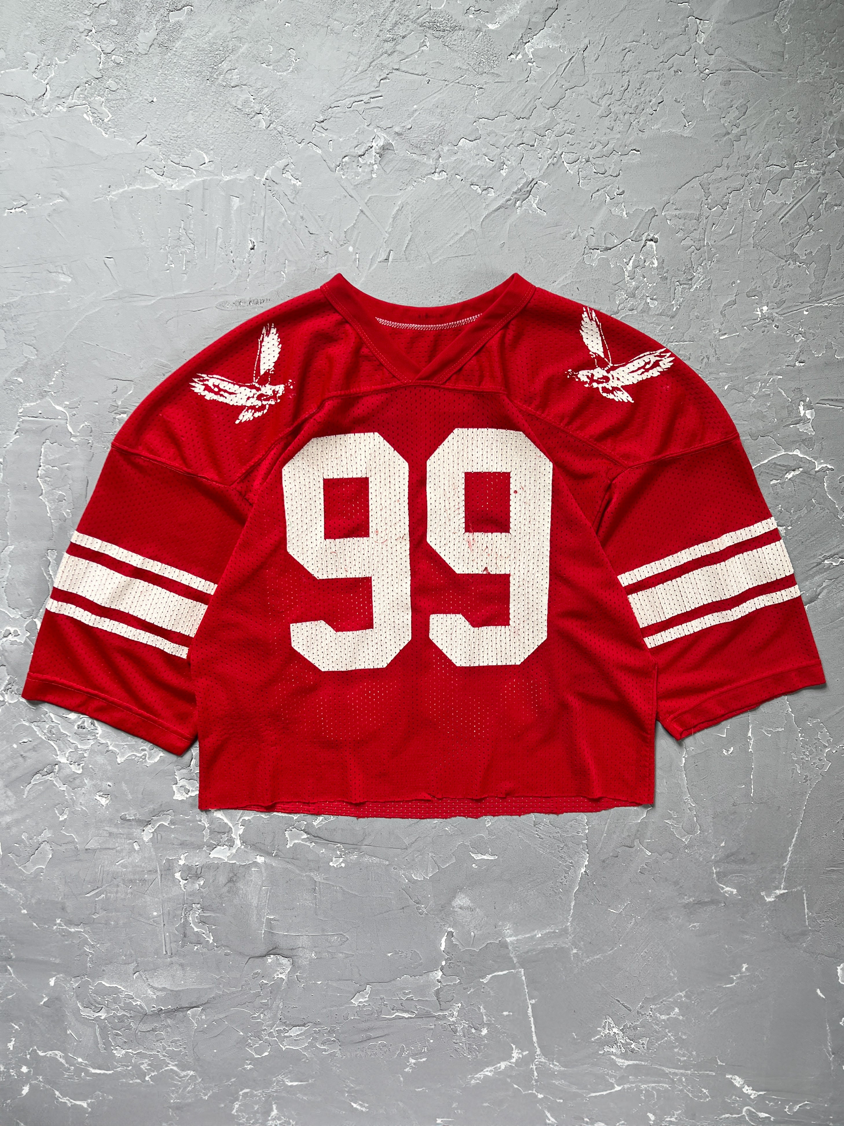 1980s “99” Cropped Mesh Football Jersey [M/L]