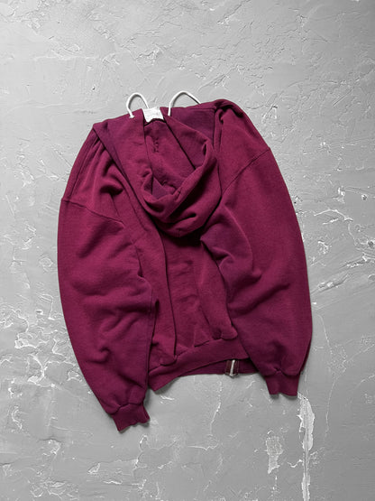 1980s Grape Boxy Zip Up Hoodie [L]