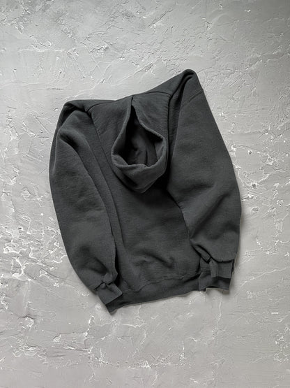 1990s Faded Black Russell Athletic Hoodie [M]