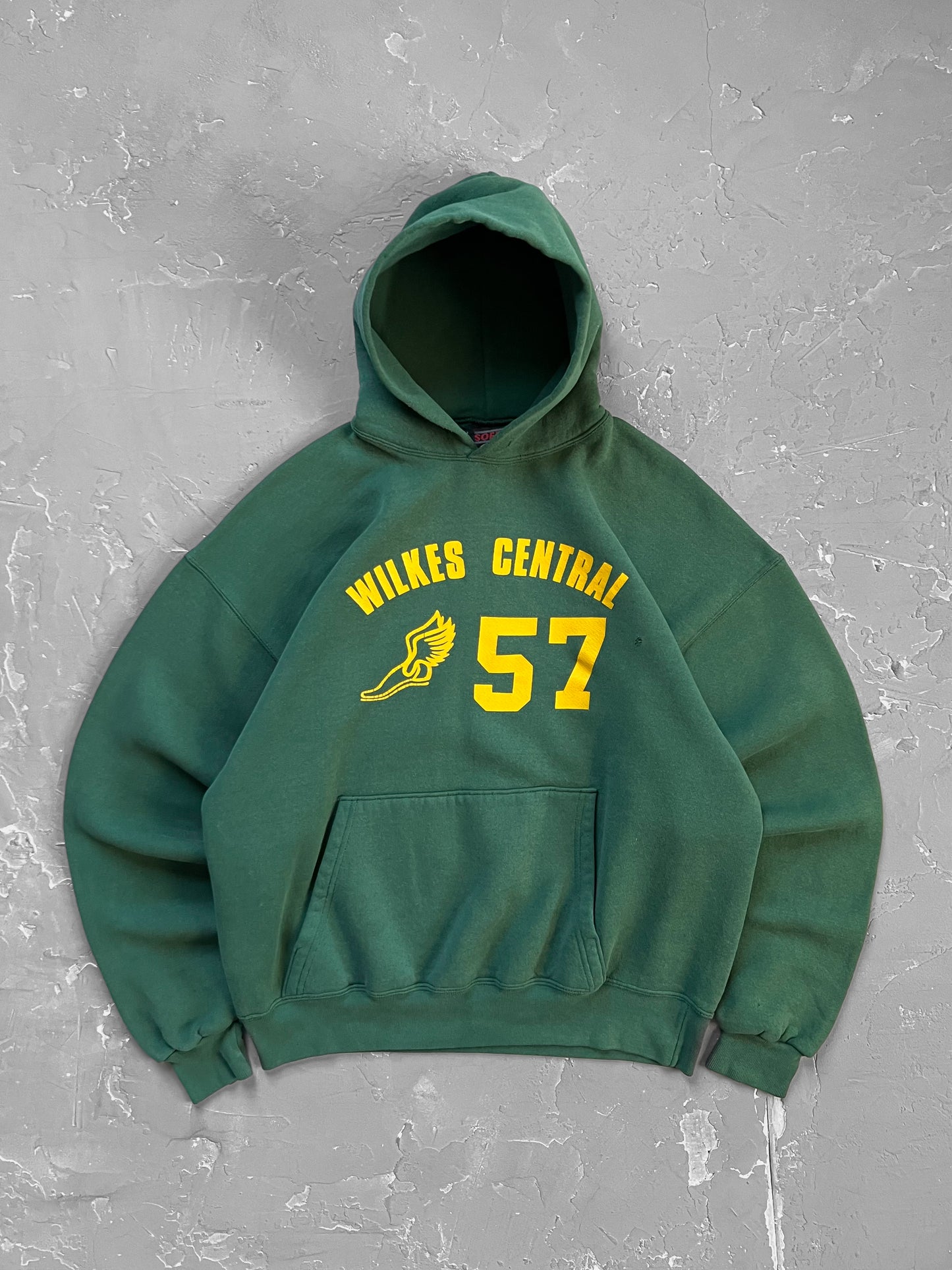 1990s Pine Green “Wilkes Central” Hoodie [L]