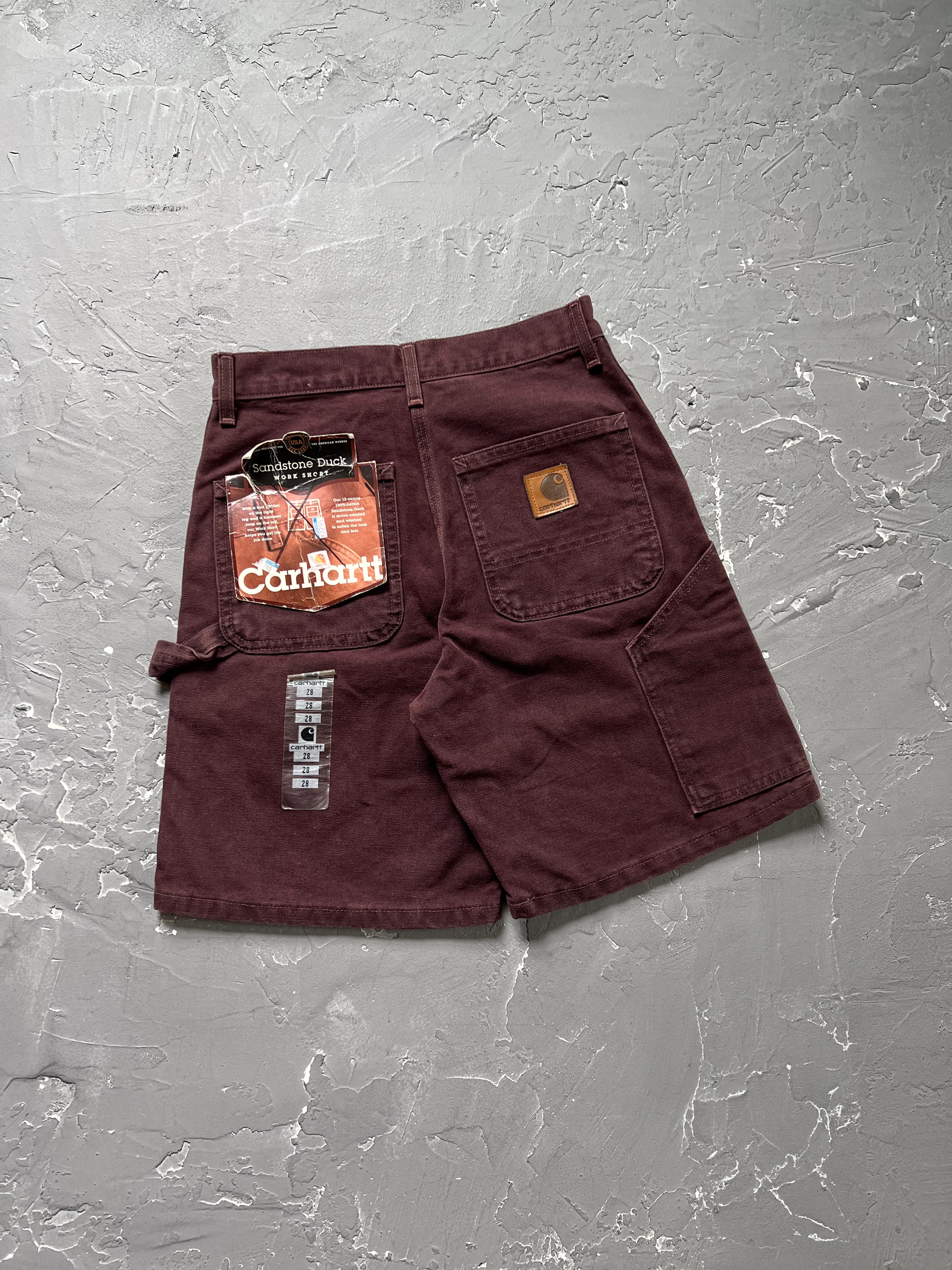 1999 Deadstock Carhartt Burgundy Carpenter Shorts [28]