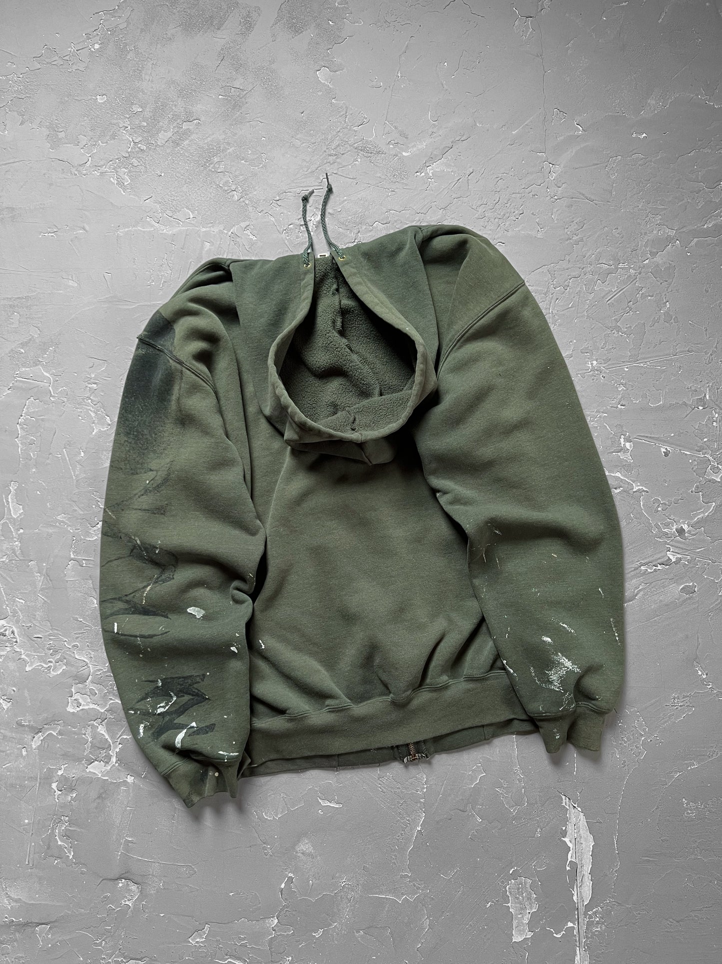 Carhartt Green Painted Zip Up Hoodie [XL]