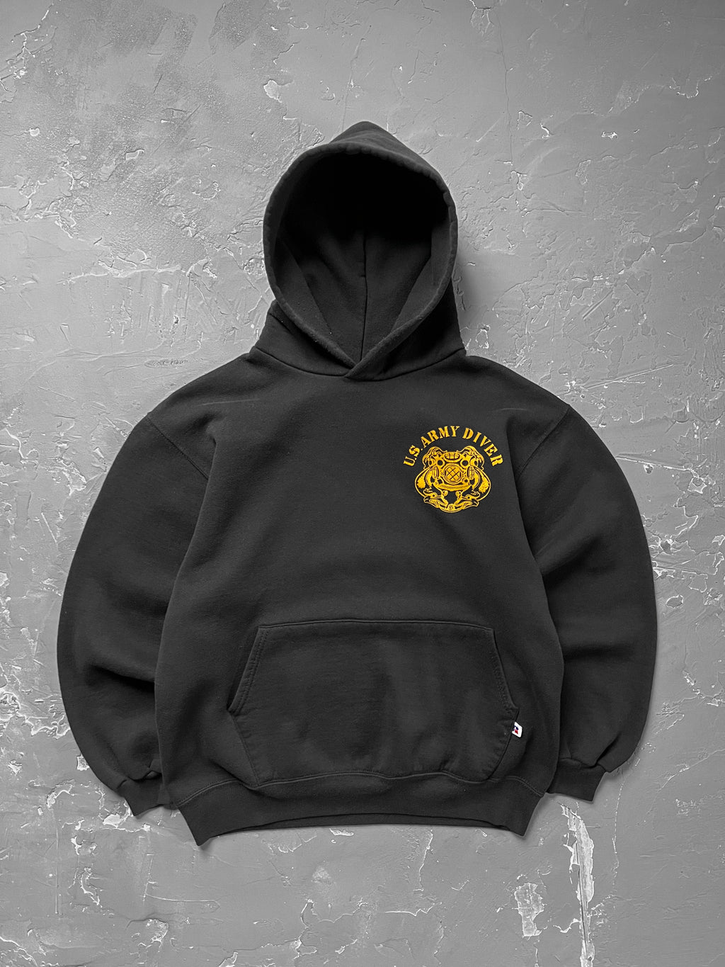 1990s Boxy US Army Diver Russell Athletic Hoodie [L]