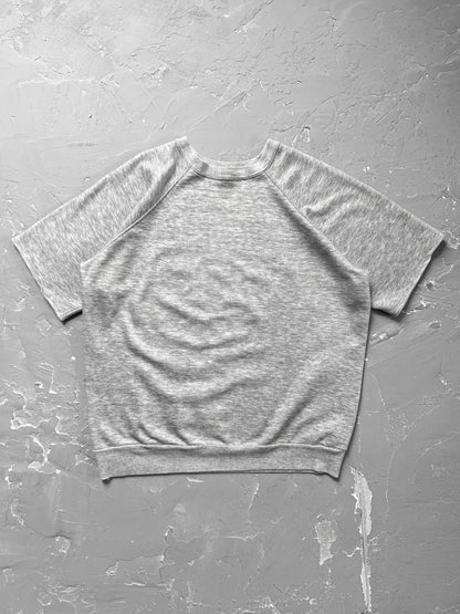 1980s Heather Gray Cutoff Raglan Sweatshirt [L]