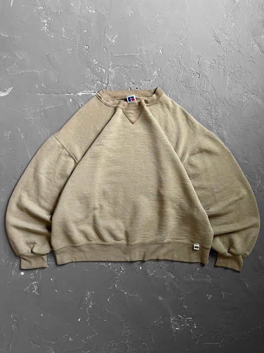 1990s Cream Boxy Russell Athletic Sweatshirt [L]