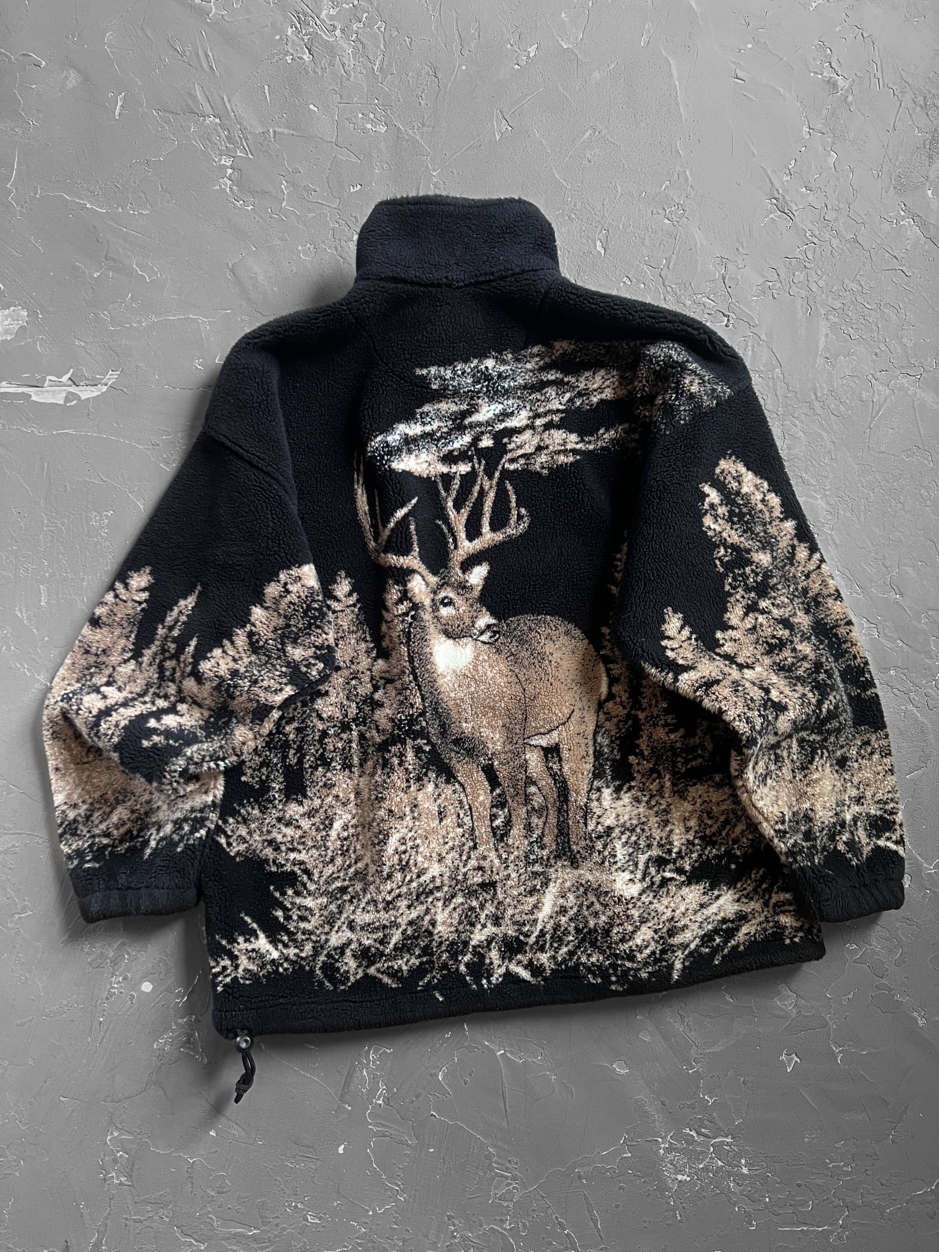 1990s Deer Deep Pile Fleece Jacket [L]