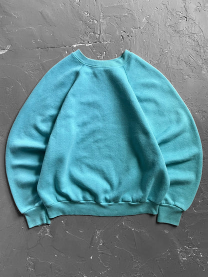 1980s Sky Blue Raglan Sweatshirt [M]