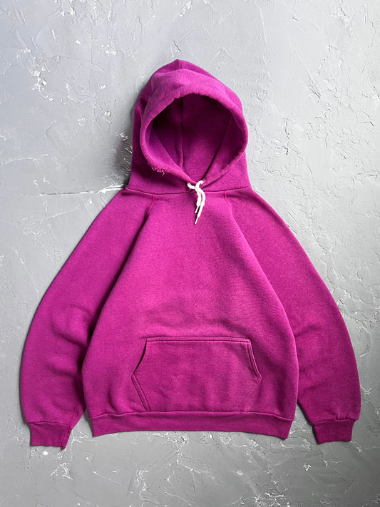 1980s Boxy Magenta Pink Hoodie [M]