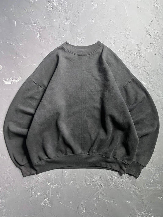 1990s Faded Black Boxy Sweatshirt [XL]