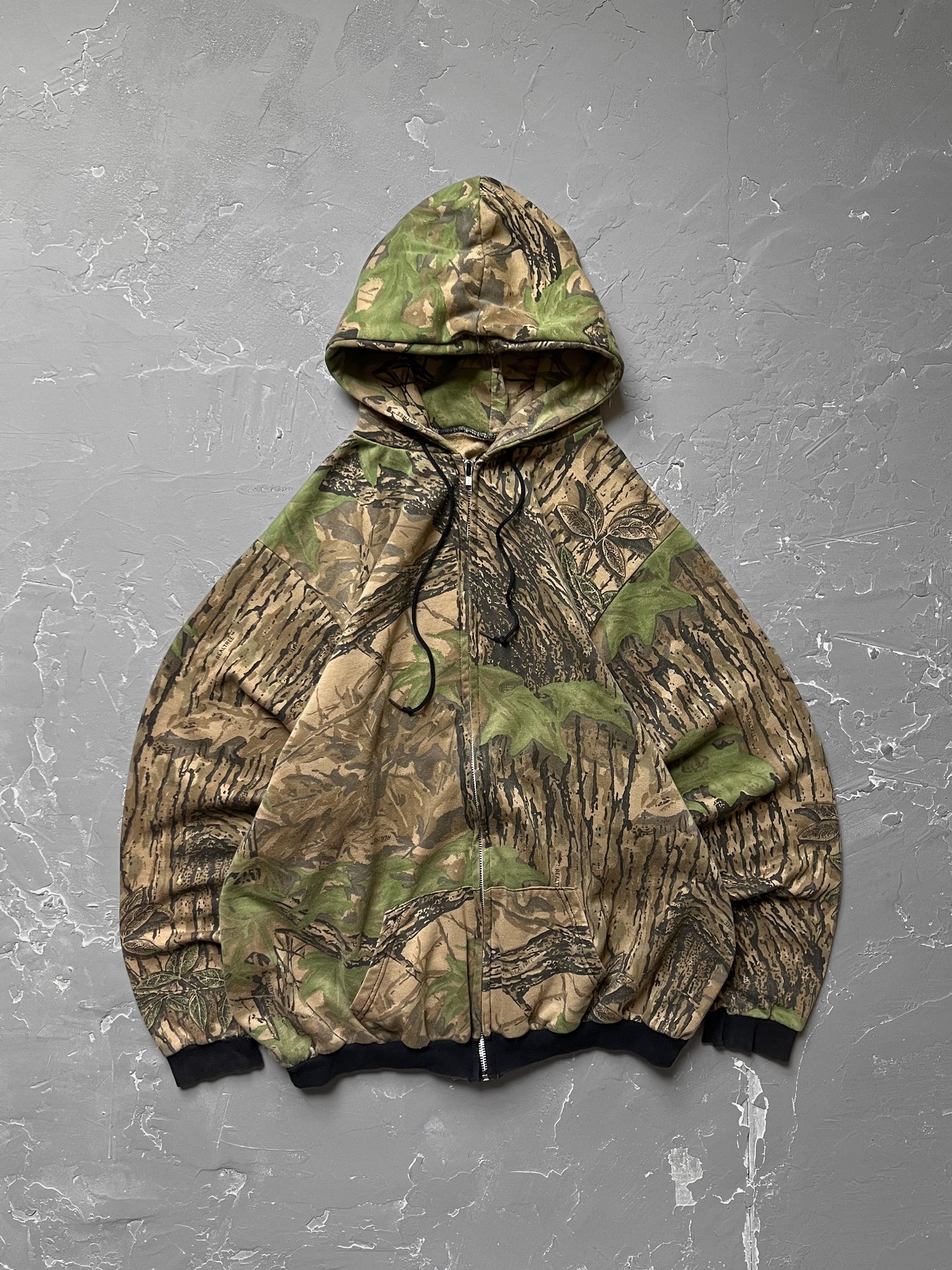 1990s Realtree Camouflage Zip Hoodie [XL]