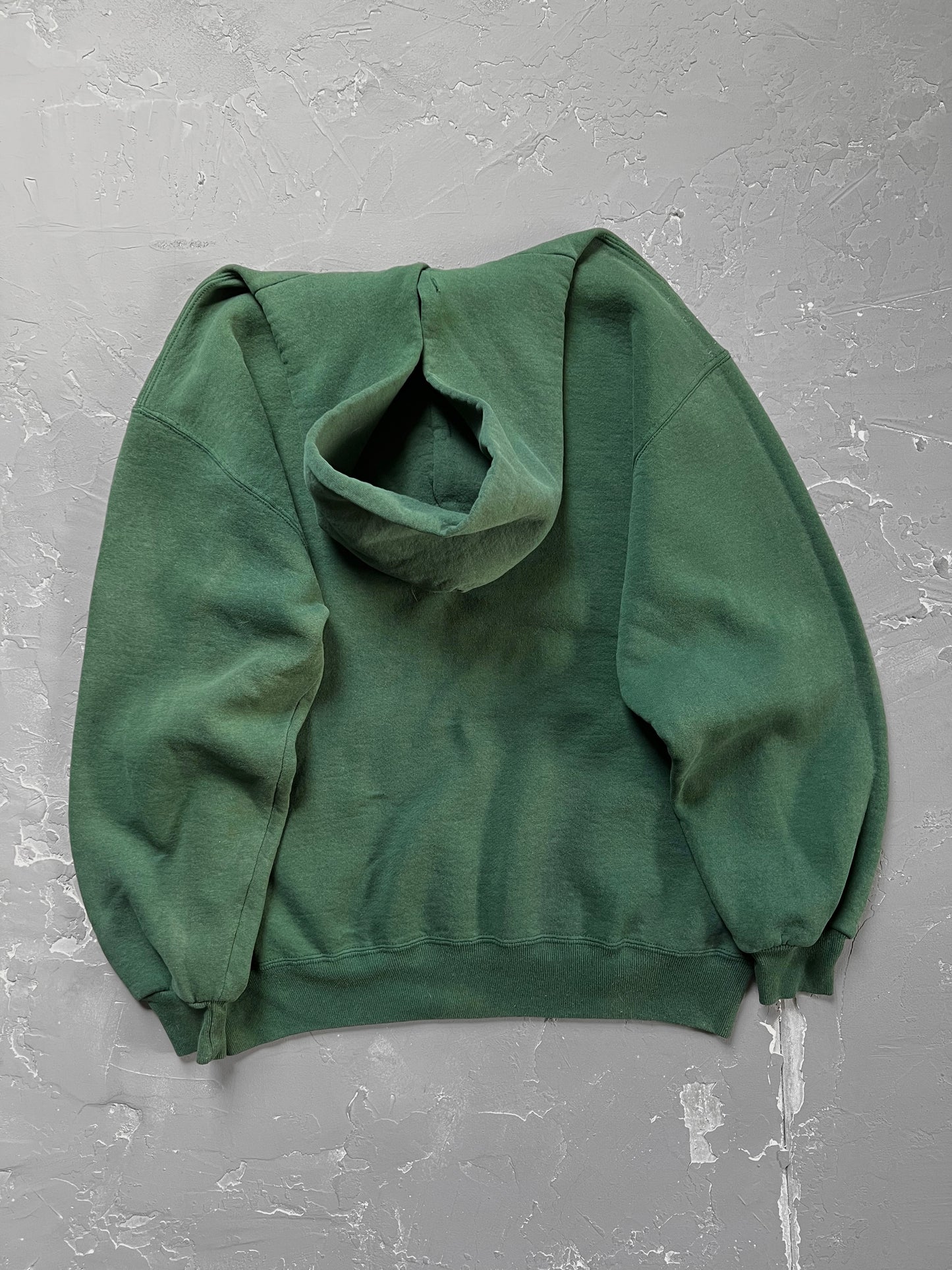 1990s Faded Green “Reynolds Track” Russell Athletic Hoodie [M]