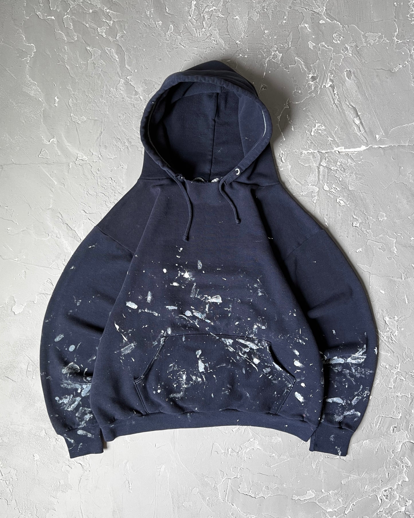 1980s Navy Boxy Painters Hoodie [L]