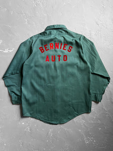 1980s Faded Green “Bernie’s Auto” Button Up Shirt [L]