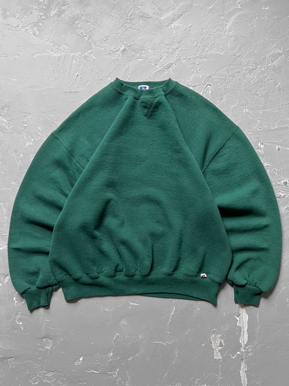 1990s Pine Green Boxy Russell Athletic Sweatshirt [XL]