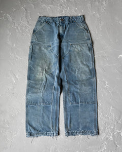 Carhartt Faded Blue Double Knee Pants [33 x 30]