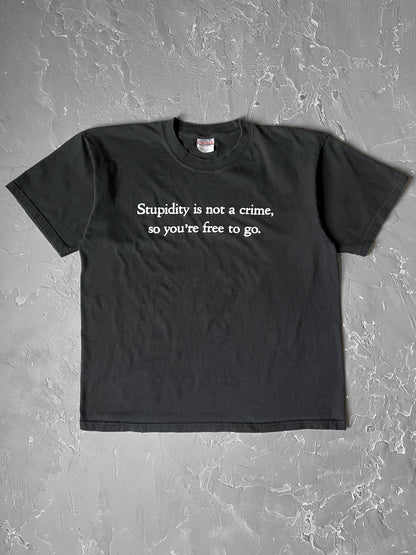 2000s “Stupidity is not a crime..” Tee [XL]