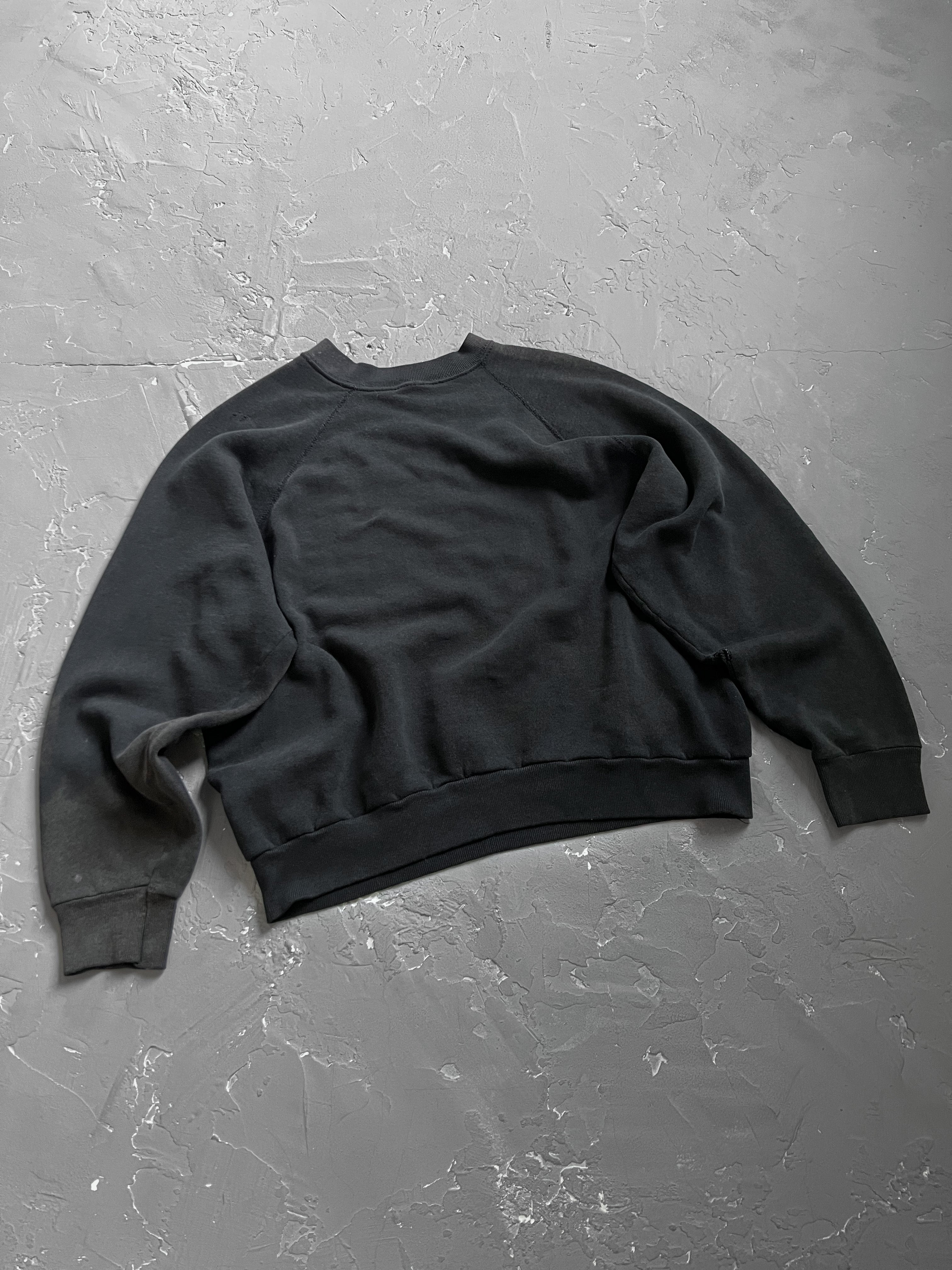 1980s Sun Bleached Cropped Raglan Sweatshirt [M]