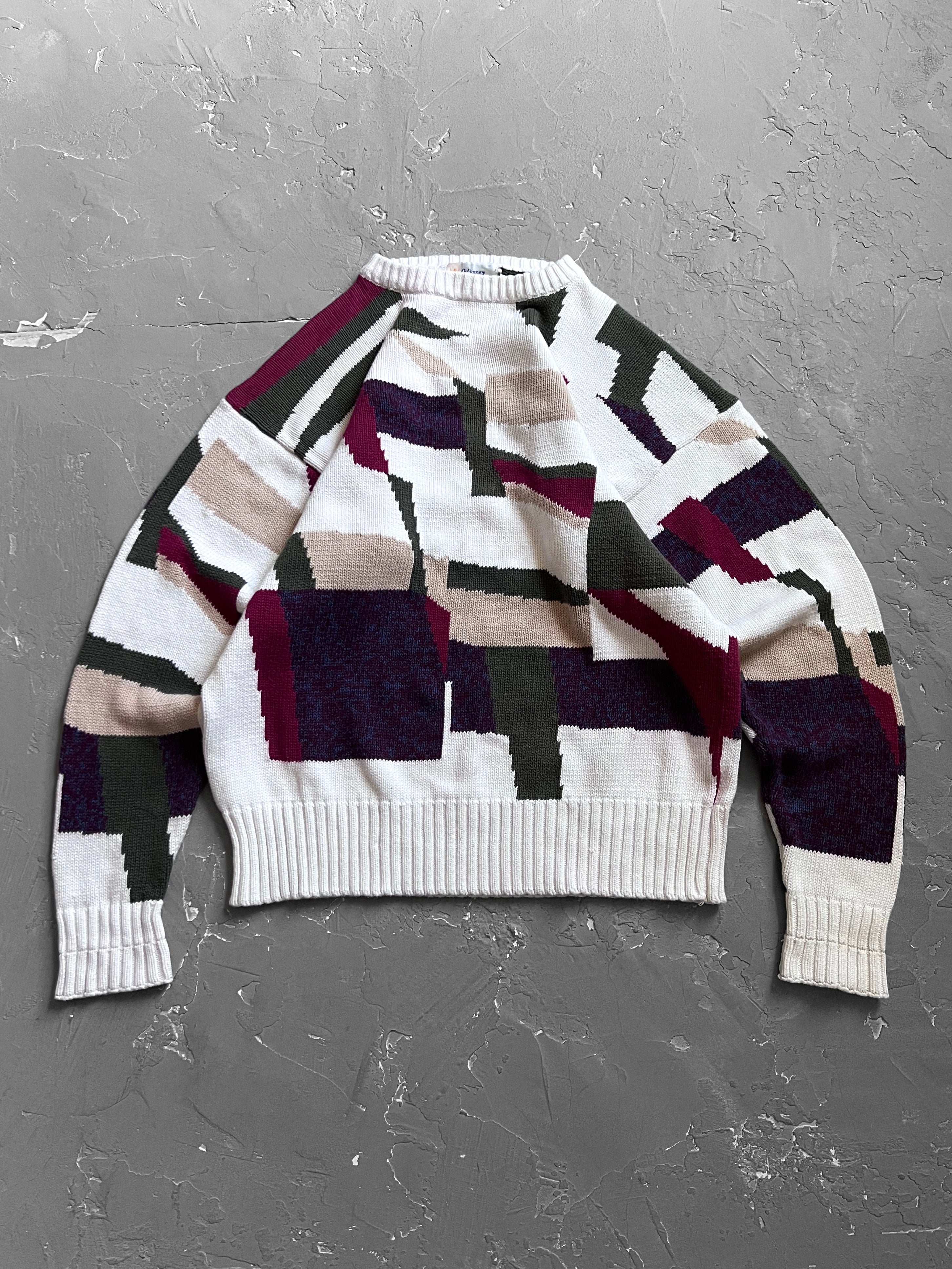 1980s Multi-Color Abstract Sweater [M]