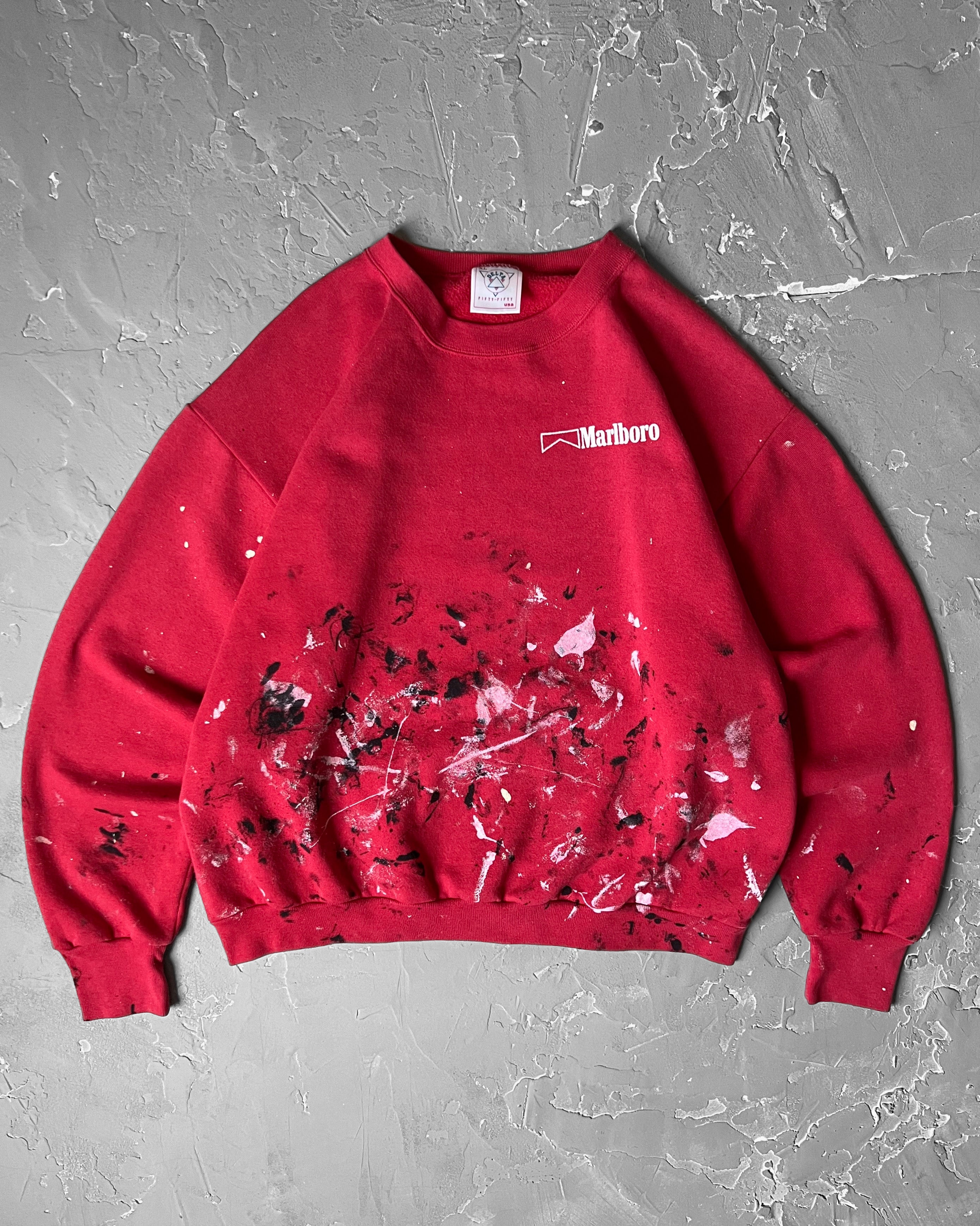 1990s Boxy Marlboro Painted Sweatshirt [XL]