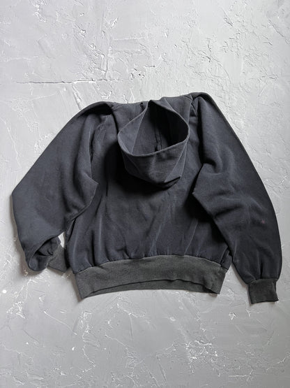 1980s Faded Black “North Davidson” Two Tone Boxy Hoodie [M]