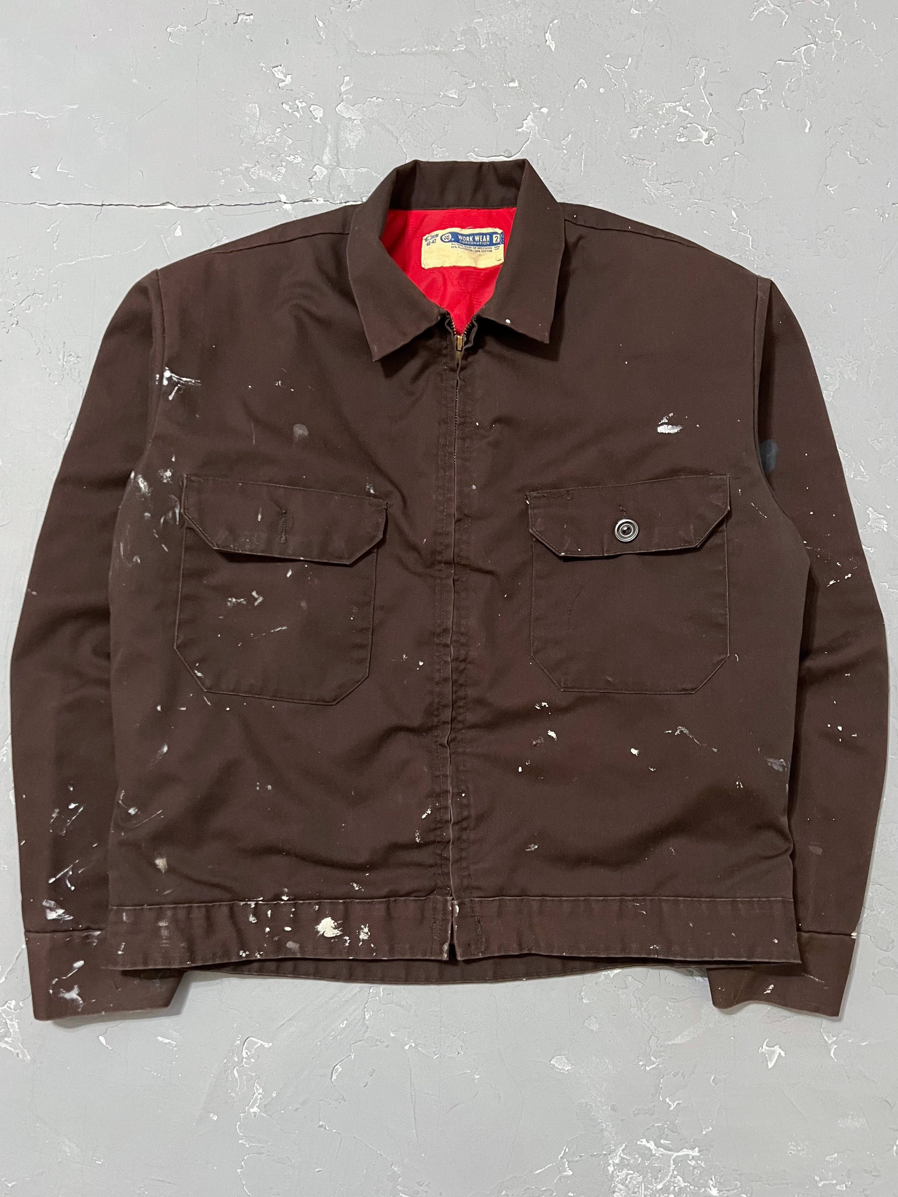 1980s Chocolate Painted Work Jacket [L]