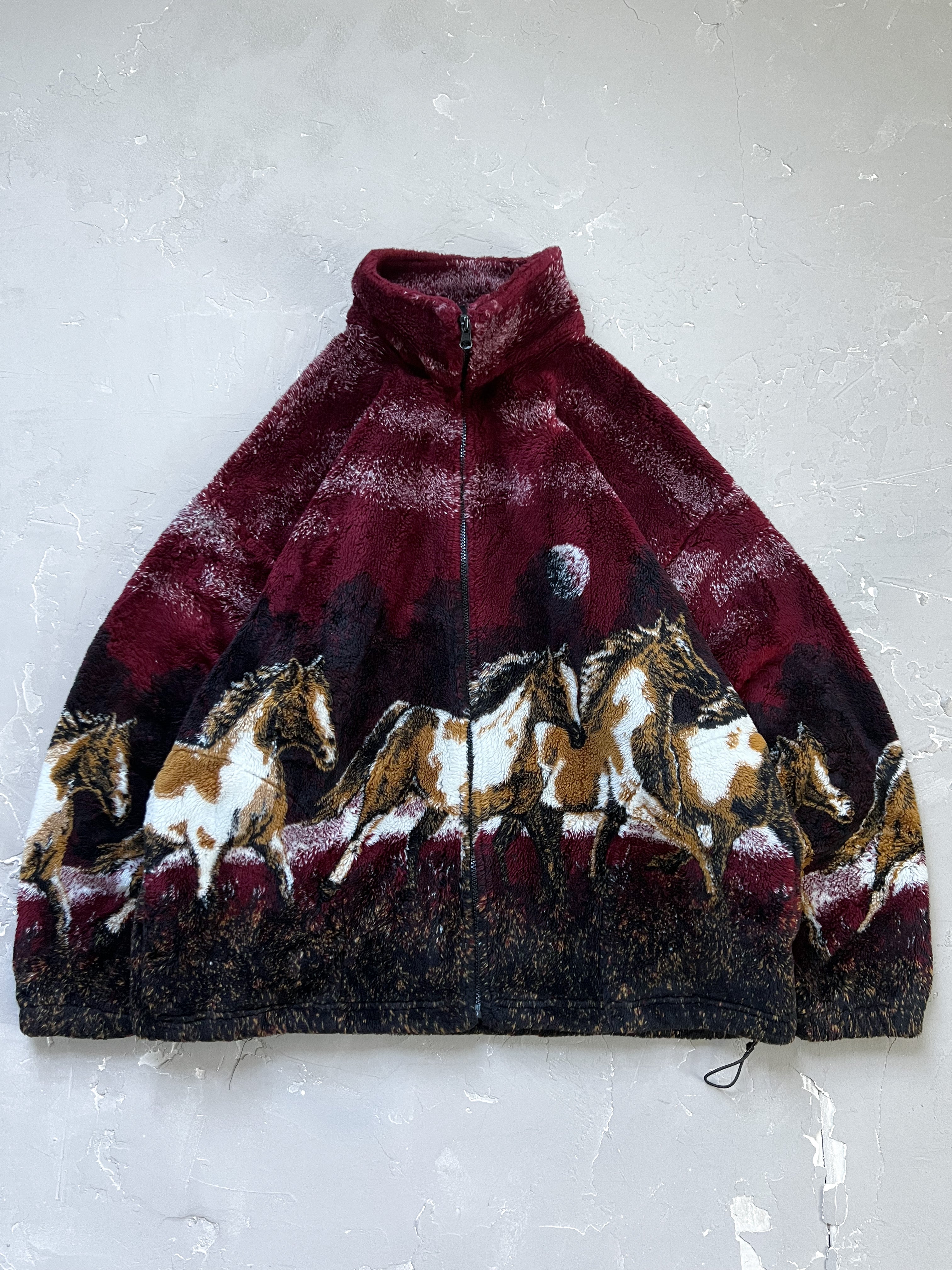 1990s Horse Deep Pile Fleece Jacket [L]