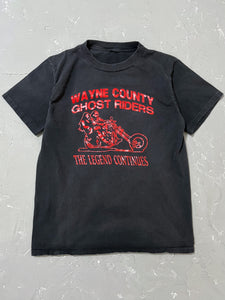 1990s Faded Black “Wayne County Ghost Riders” Tee [M]