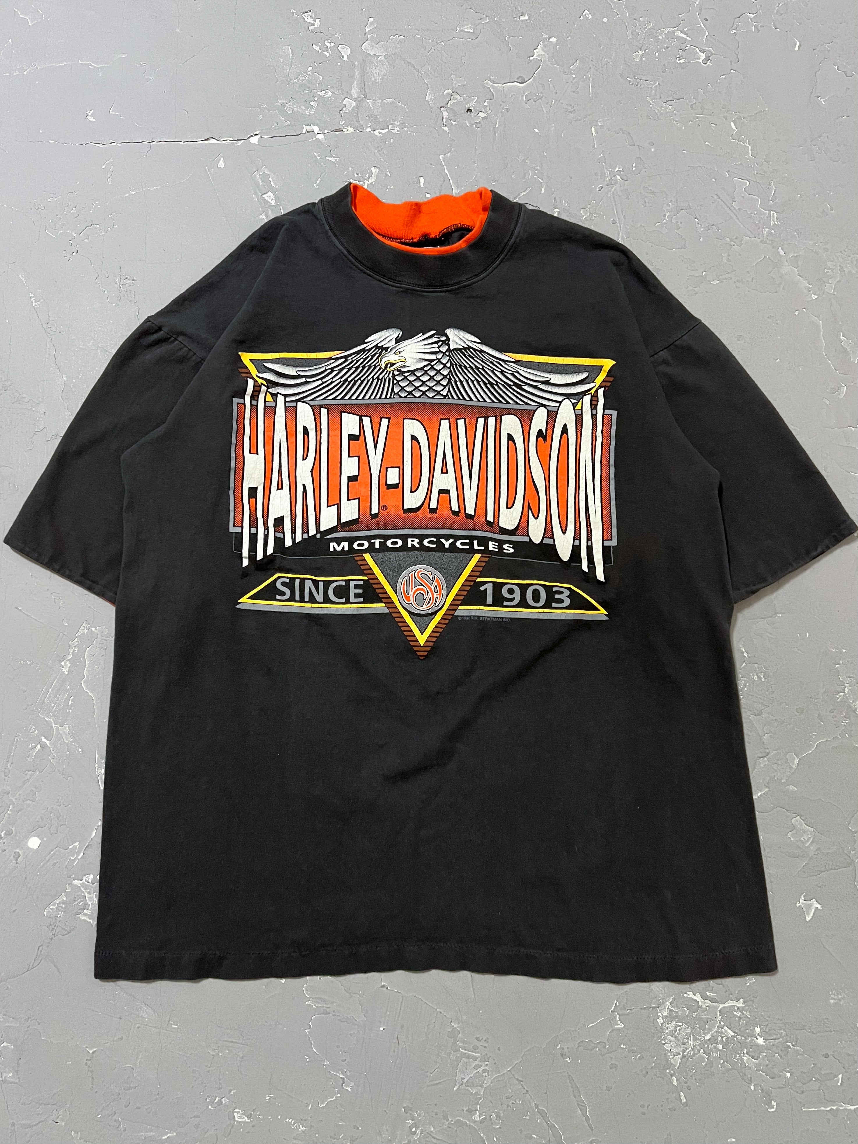 1992 Faded Black Harley Davidson Tee [L]