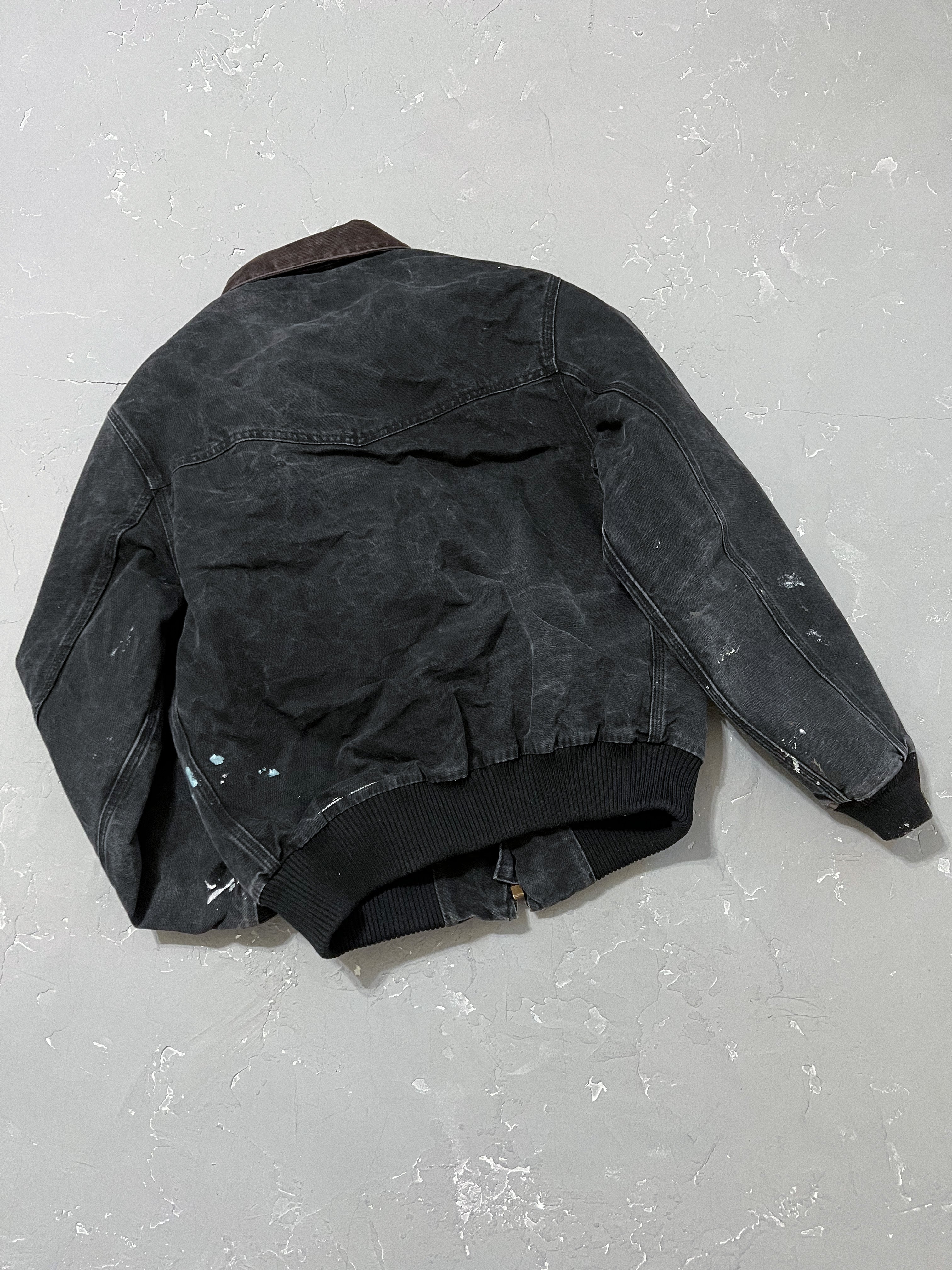 1980s Carhartt Faded Black Painted Western Jacket [L]