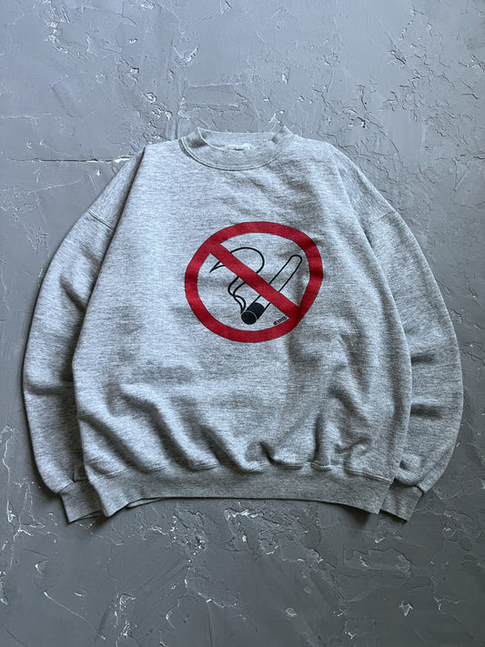 1990s No Smoking Boxy Sweatshirt [L]