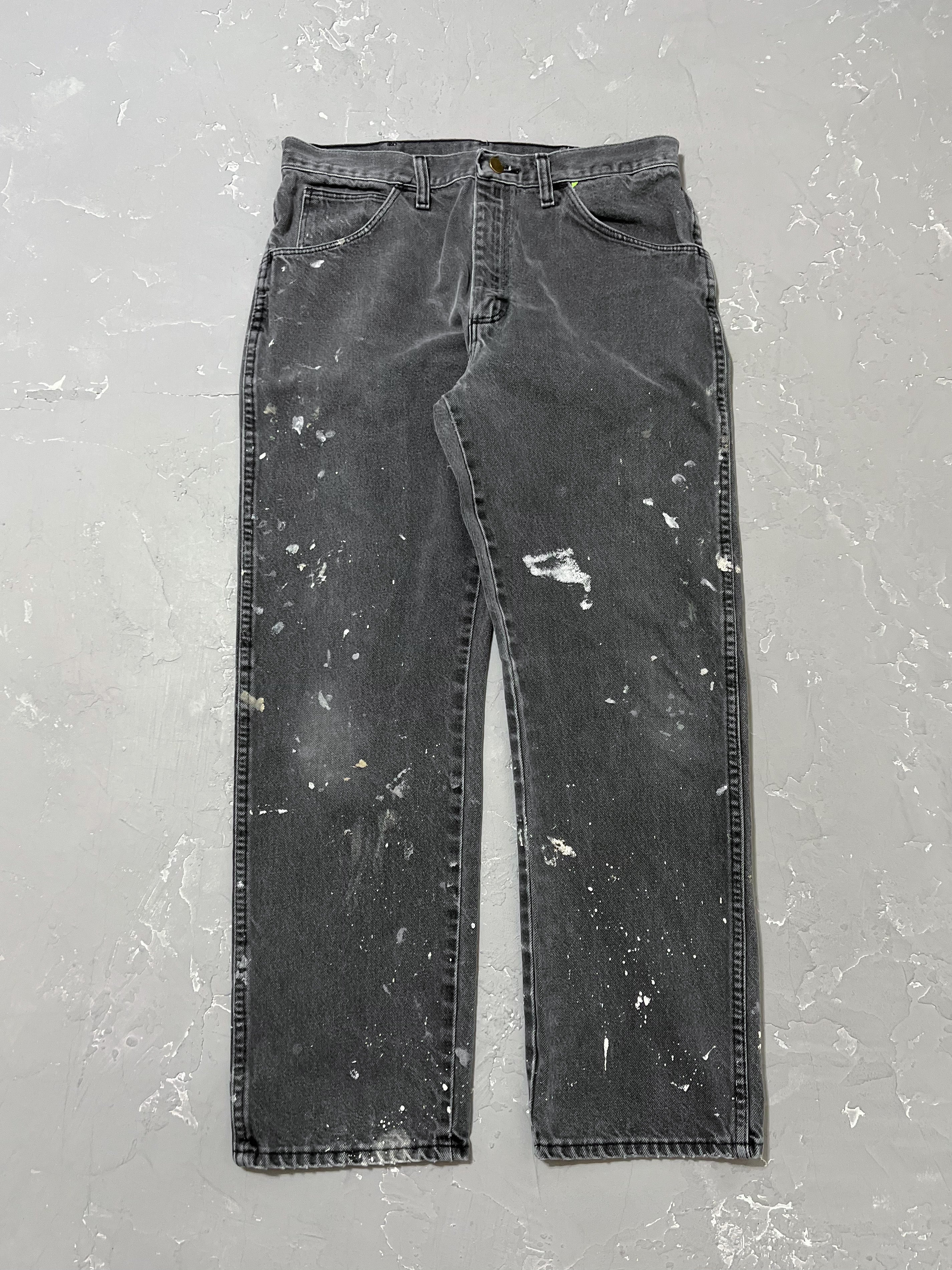1990s Wrangler Faded Black Painted Jeans [32 x 30]