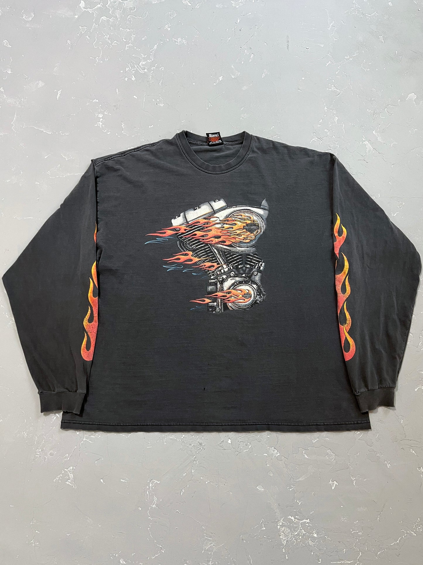 1990s Faded Black Harley Davidson L/S Tee [2XL]