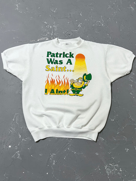 1980s “Patrick Was A Saint.. I Ain’t!” Short Sleeve Sweatshirt [M]