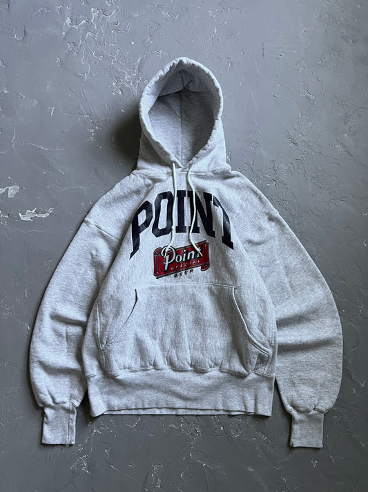 1990s Point Beer Reverse Weave Hoodie [XL]