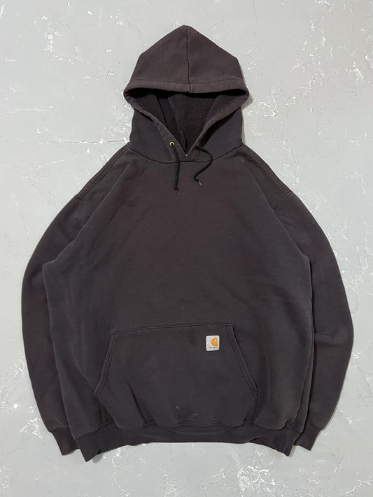 1990s Faded Black Carhartt Hoodie [L]