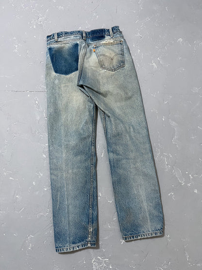 1980s Mud Washed Levi’s 505 Orange Tabs [32 x 30]