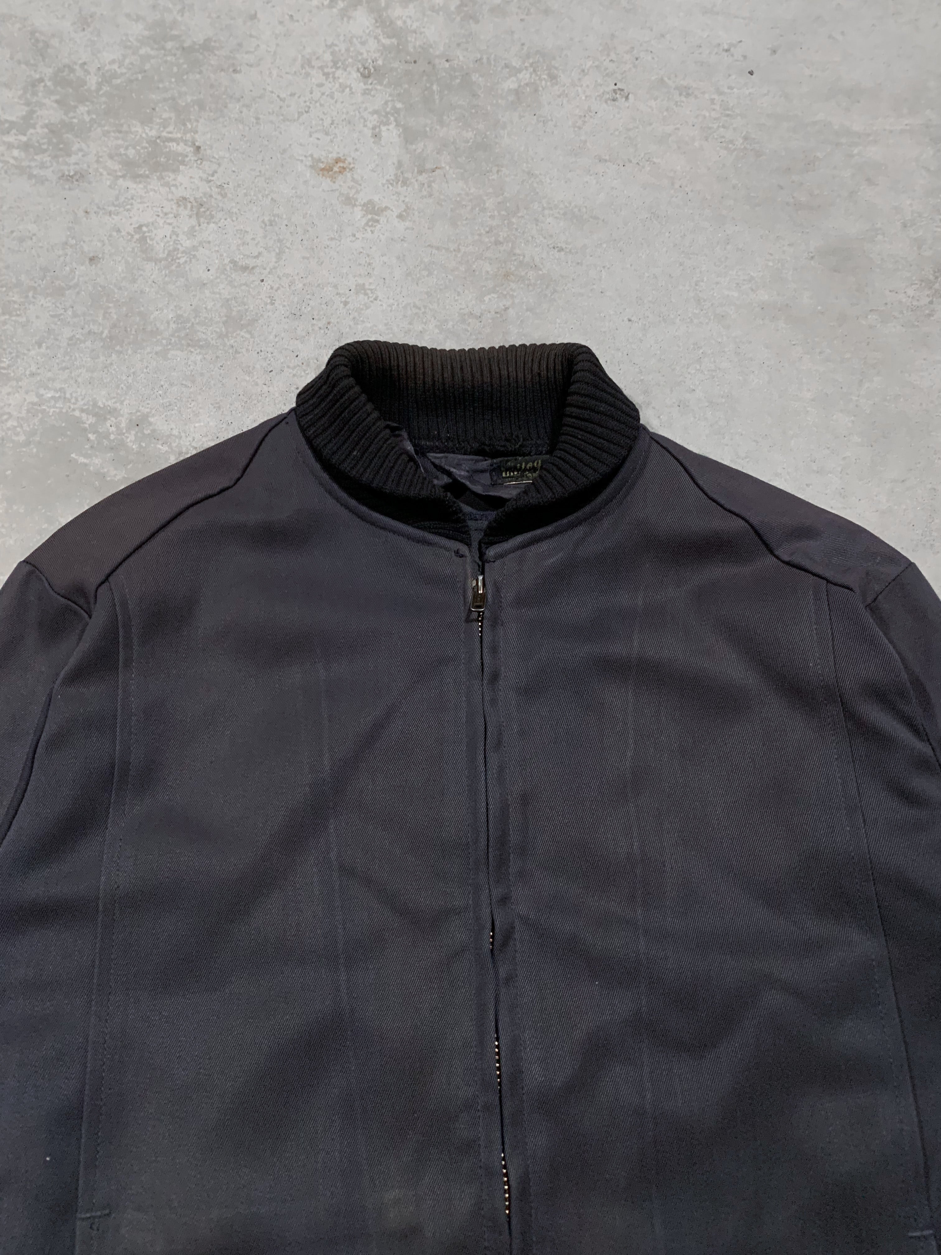 1960s Charcoal Gray Talon Zip Work Jacket [L]