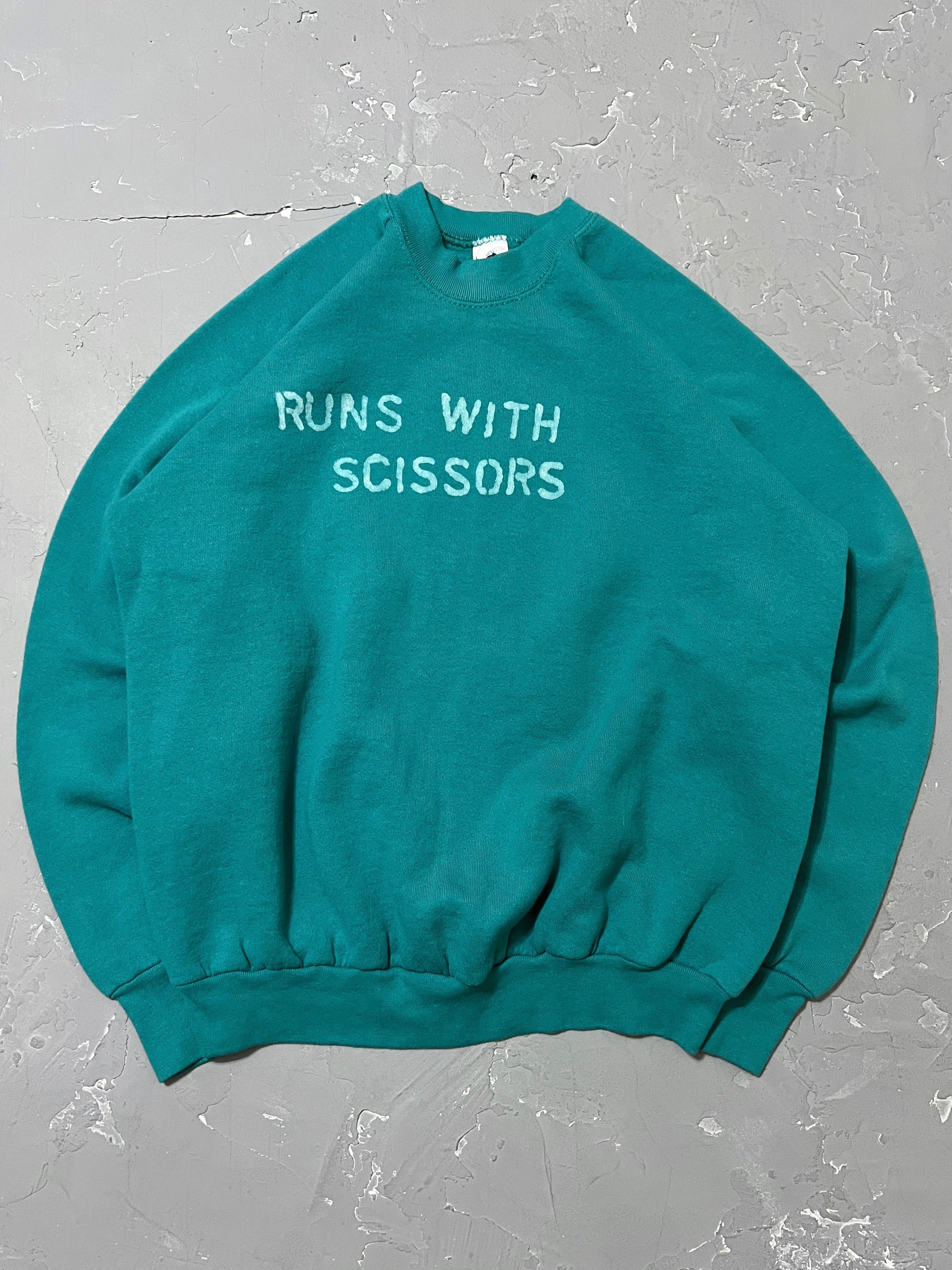 1980s “Runs With Scissors” Raglan Sweatshirt [M]